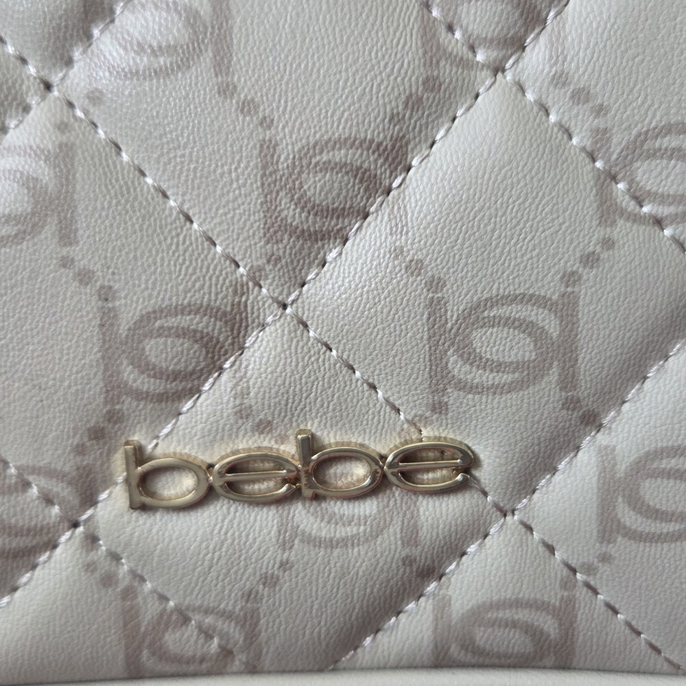 BEBE Beige Quilted Chain Crossbody Bag - Picture 5 of 5